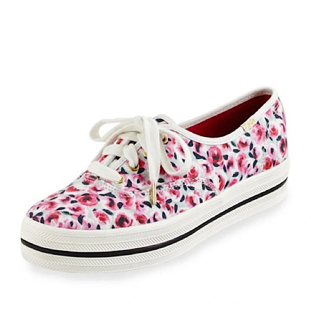 Keds® x Kate Spade Triple Kick Rose Garden Canvas Platform Sneakers